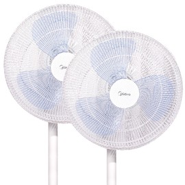 Fan Cover, Fan Safety Net, Fan Cover, Set of 2 x Diameter 19.7 inches (50 cm) x Back Cover and Secure with String to Prevent Baby Finger Scissors [CederPhil] (White x 2)