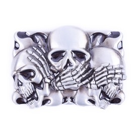 The Three Skull Art Design Cowboy Belt Buckles