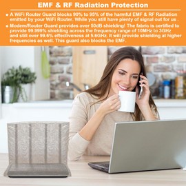 WiFi Router Cover, EMI Shielding Router Cover - Dual-Sided Open WiFi Blocker with 95% Protection, Universal Fit for Most Routers (13.8"x15.7")