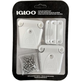 Igloo Cooler Plastic Parts Kit - Made in The USA - 2 Latches, 3 Hinges, Latch Post & Screws