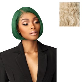 Sensationnel Chicbob Lace Frontwig - Bob Unit 3 Face Framing Glueless Wig Wide 5 Inch Deep Part Synthetic Preplucked Hairline (CHAMPAGNEBLONDE)
