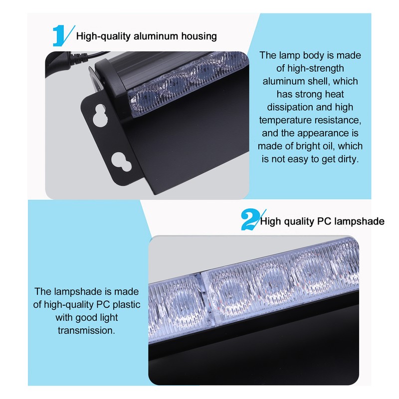 LED Car Strobe Light Flashing Warning Lamp Red Blue Color