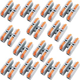 Electrical Connectors, CESFONJER Lever Nut Wire Connectors, SCH-2 New Mini Wire Connectors, Cable Clamp Terminal Block, Quick Spring Connector With Mounting Screws (14 Pcs)