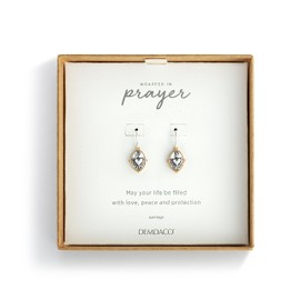 DEMDACO 1008100091 Wrapped in Prayer Womens Silver Tone One Size Metal Fashion Dangle Drop Earrings Sacred Heart