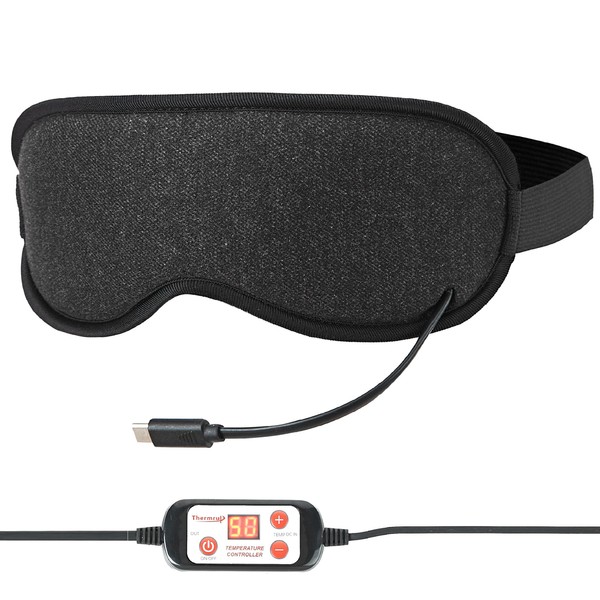 THERMRUP Heated Eye Mask with Precise Temperature Setting 40 to 50°C, Soothing Far Infrared Therapy with Wet Heat