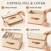 11L Beige Non-Woven Fabric Clothes Storage Box with Lid, Wardrobe