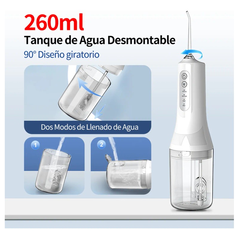 Irrigador Bucal Limpiador Dientes Boquillas Modos