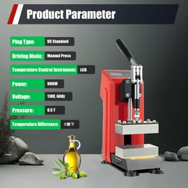 Manual Heat Press Machine, 0-400℉ 900W 110V Hot Press Stamping Machine Mini Heat Press Machine with 2.36 x 4.72 Inch Dual Heat Plates and LCD for Printing Heat Transfer Equipment