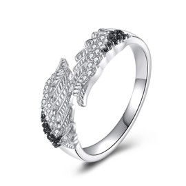 URONE Angel Wing Ring for Women 925 Sterling Silver Wing Adjuastable Open Ring Wing Jewelry Gifts