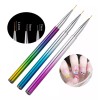 noved 3 Pincel Liner Cuerpo De Aluminio Profesionales