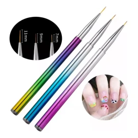 noved 3 Pincel Liner Cuerpo De Aluminio Profesionales
