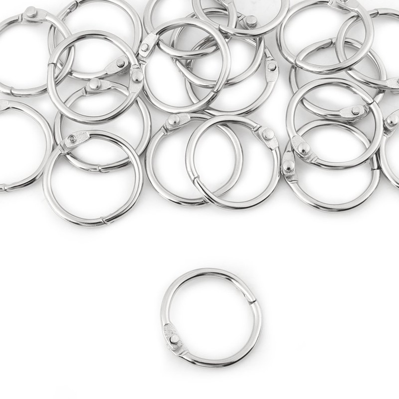 20 Pieces Metal Folding Binder Rings Key Ring Loose Leaf