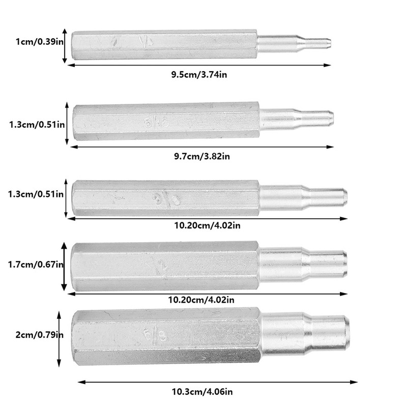 5pcs CT-193 Copper Pipe Tube Expander Swaging Punch Tool 1/4",5/16",3/8",1/2",5/8"