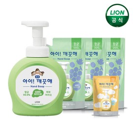 I Clean 핸드솝 청포도 490ml x1개+리필450mlx3개+순100ml리필 [아이깨끗해 핸드솝 레몬 450ml 리필 3개] Hand Soap Green Grape 490ml x1 + Refill 450ml x3 + Pure 100ml Refill [I Clean Hand Soap Lemon 450ml Refill x3]