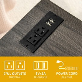 DWVO 3 Drawer File Cabinet, Mobile Office Filing Cabinet with Lock, Printer Stand with Charging Station for Home Office, Grey