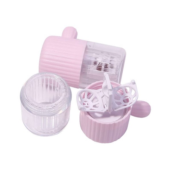 Contact Cleaner, Manual Contact Lens Cleaner, Manual Cleaning Lens Case, Cactus, Cute, Portable, Convenient, Contact Lens Washer, Storage Case, Send Tweezers, PINK, Modern