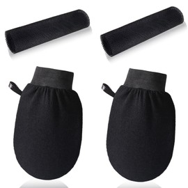 4 Stück Afrikanischer Netzchwamm，Peeling-Handschuhe, Peelinghandschuh für Bad ，Toilettenblume, Zubehör für Damen, Herren, Kinder, Körperpeeling