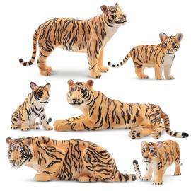 Toymany 6PCS Tiger Figure, Animal Figure, Tiger Figure Set, Wild Animal Figure, Animal Model, Parent and Child, Home, Realistic Animal Models, Popular Animals, Toys, Birthday Present, Christmas, New