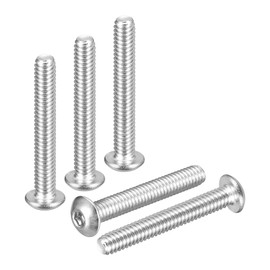 DTGN #8-32x1-1/8 Button Head Socket Cap Screws - 50Pack - Good for Road Bicycle, Mountain Bike, Auto, Motorcycle - 304 Stainless Steel Whitewashed - Hex Socket Drive Fasteners