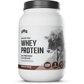 Levels Grass Fed Whey Protein Powder, No Artificials, 24G of Protein, Chocolate Mocha, 2LB