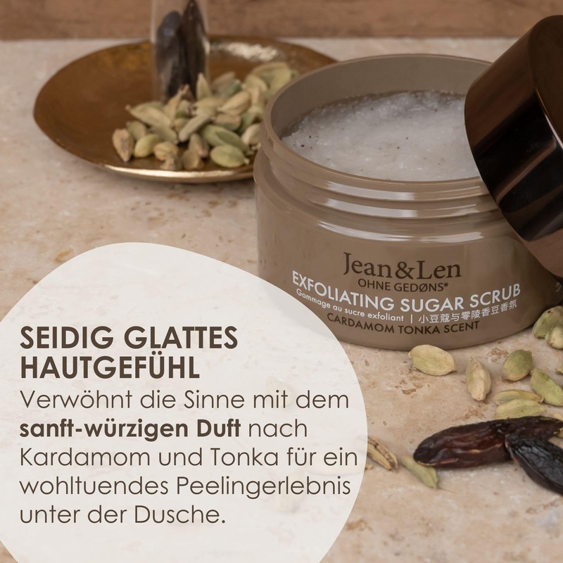 Jean & Len Exfoliating Sugar Scrub Cardamom & Tonka for