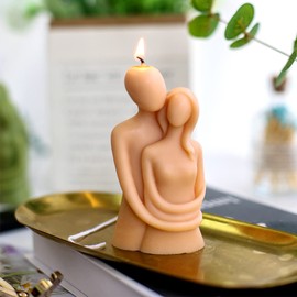 Velas aromáticas Hugging Lovers, 100 g, velas perfumadas de Adán y Eve para parejas, regalos rituales sexys para mujeres y hombres, perfectas para la curación, meditación, alivio del estrés, aumento del estado de ánimo, color blanco (café)