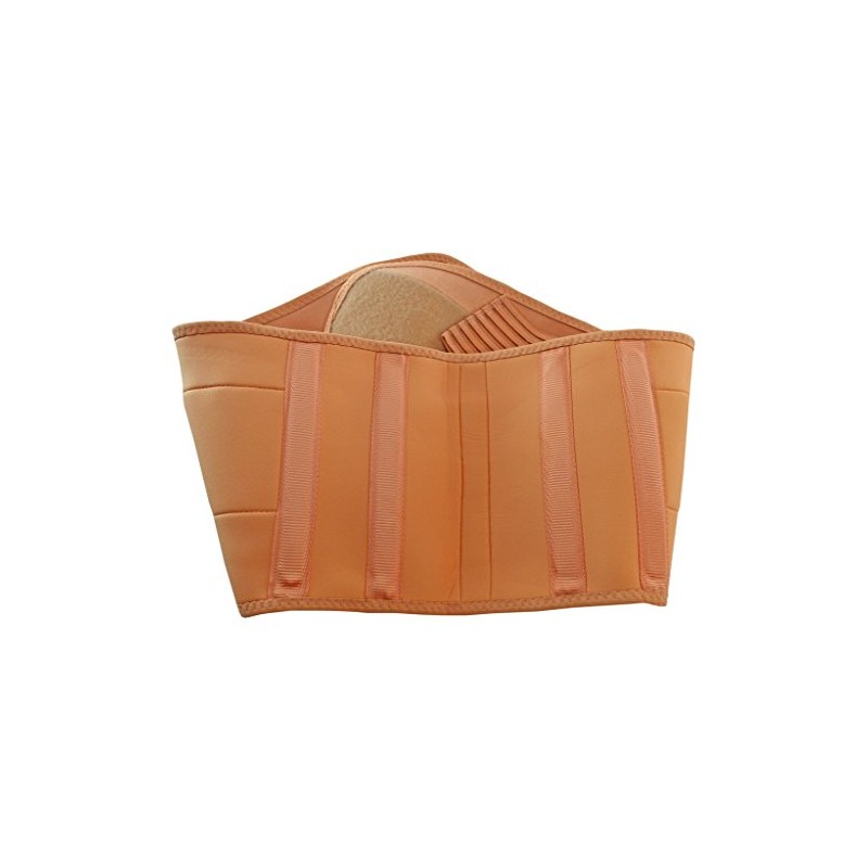 Beige Neoprene Adjustable Lower Back Support Lumbar Brace Size Large