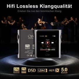 SHANLING M0s Hi-Fi MP3 Player, Mini DAC, AMP HD Touch Screen, Bluetooth 5.0, Supports Lossless Stereo Sound with 2TB SD Card for Sports, Jogging and Workout (Titanium, Without SD Card)