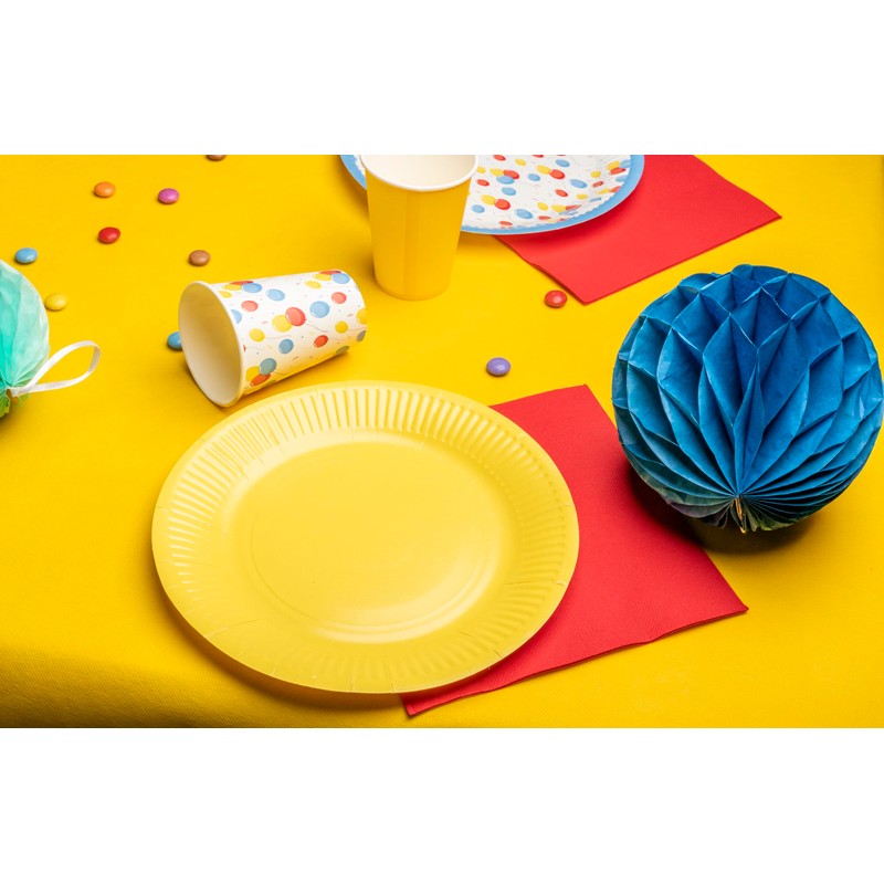 Pro 79219i 23 cm Yellow Plate Tablecloth, Box of 20