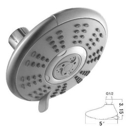 Ana Bath Stylish High Pressure 5-Inch 3-Multi Function Fixed Shower Head, PVD Brushed Nickel Finish (SH3450)