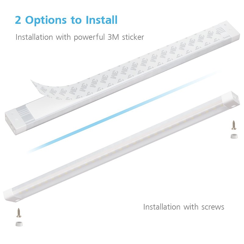 EShine White Finish 3 12 inch Panels LED Dimmable Under