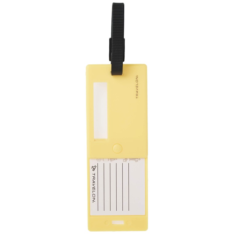 Travelon Set of 2 Luggage Tags, Neon Yellow, 6.63 x
