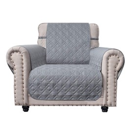 Ameritex Waterproof Nonslip Chair Cover for Leather, Dog Chair Cover Furniture Protector, Ideal Chair Slipcovers for Pets and Kids, Stay in Place (23", Light Grey)