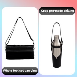 Lexenic Portable Cocktail Shaker Set,Premium Stainless Steel Vacuum Insulated Martini Shaker Kit,Bartender Kit Gift for Beach,Poolside,Post-Gym,Dinners,Parties,Weddings,Outdoor Activities (Kit A)