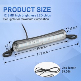 LivTee License Plate Light, Extremely Bright LED License Plate Lights Assembly for Trailer UTV ATV Truck RV Boat, Blue