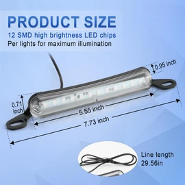 LivTee License Plate Light, Extremely Bright LED License Plate Lights Assembly for Trailer UTV ATV Truck RV Boat, Blue
