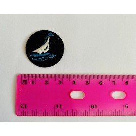 Blue White Sailboat DIY Sew On Patch Embroidered