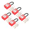 Lockout Padlock, Portable 38mm 5 Sets Lockout Lock for Industrial
