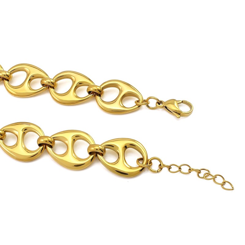 Waterproof 18K Gold Plated Stainless Steel Chunky Chain Big Pig