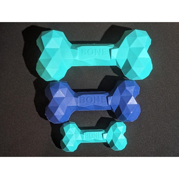 TailWares Natural Rubber Dog Chew Toy, Durable, Blue, Treat Dispensing,