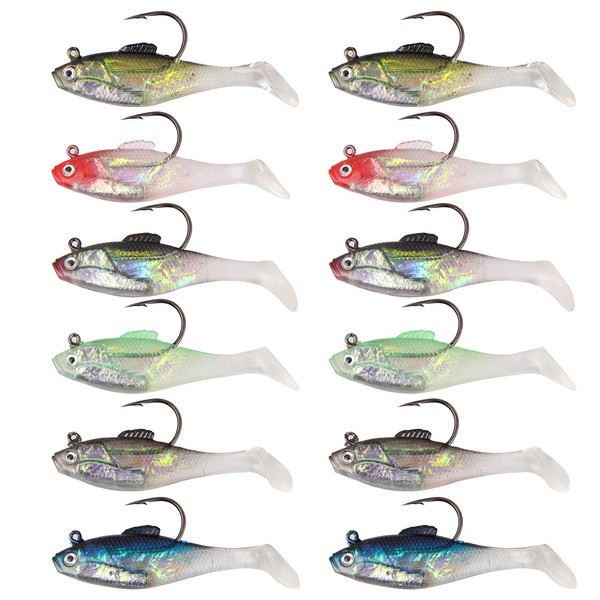 Shad Soft Swimbait, Jig Head Lure, Pre-Rigged Swimbait with Ultra