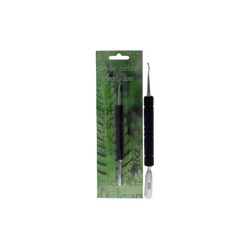FantaSea Rubber Grip Cuticle Pusher and Spoon Nail Cleaner, 8