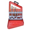 Drill Bit Screw Extractor Set,10 Pcs Left Hand Plated Drill Bit Alloy Steel Screw Extractor Kit
