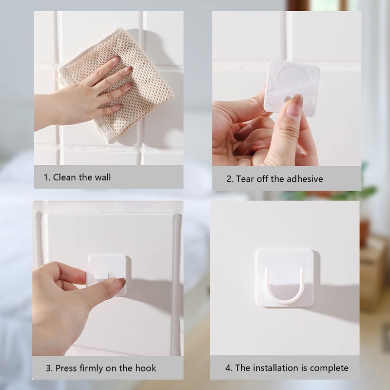 Resdenio Adhesive Shower Curtain Rod Holder - 2 Pack Curtain
