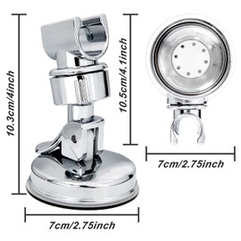 Pufeuoo 2PCS Shower Head Holder Adjustable Shower Wall Holder Bracket Removable Suction Cup Shower Head Holder No Drilling for Home Hotel Bathroom