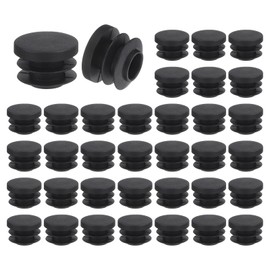 sourcing map 36 Pcs Round Plastic Plug, Black Tubing End Cap Plugs, 20mm(0.79 Inch) Furniture Leg Pipe Insert, Glide Protection for Chair, Sofa, Table, Shelf