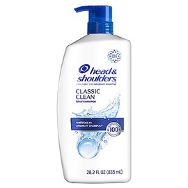 Head & Shoulders Anti-Dandruff Shampoo with 1% Pyrithione Zinc, Classic Clean, Fresh Scent, Daily Use, Moisturizing, Flake Control, Color-Safe, Safe for All Hair Types - Dry, Itchy Scalp, 28.2 Fl Oz