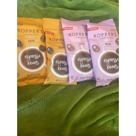 Kopper’s Chocolate (2) Kopper’s Chocolate NY Espresso Beans, Dark Chocolate & 2 milk chocolate bags