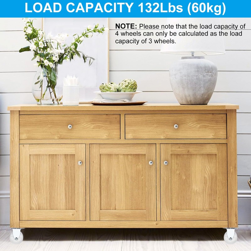 PATIKIL 1.5" Plate Swivel Caster Wheels, 4 Pcs Silent Fixed