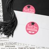Pink Graduation Thank You Favor Labels, Grad Party Favors -